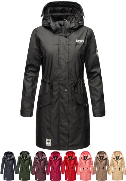 Navahoo Navahoo Deike Damen Regenjacke Regenmantel lang Teddyfell