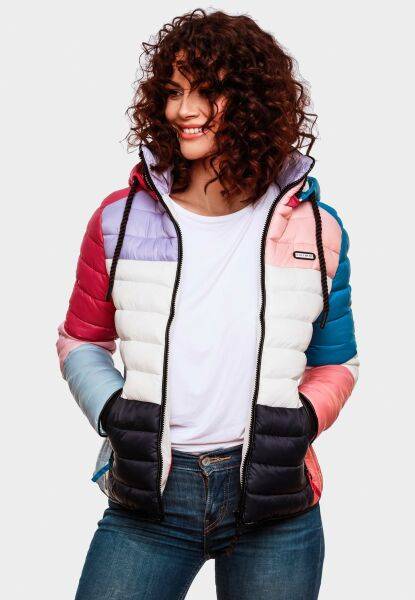 Navahoo Navahoo Lulana Multikulti Damen Steppjacke Colour Blocking Design Clearance-Verkauf