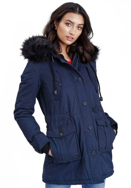 Navahoo Navahoo Luluna Damen Winterjacke mit Kunstfell Kostenloser Versand international