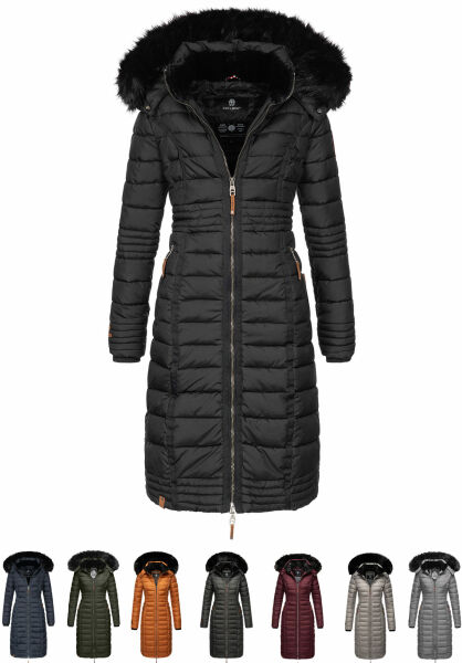 Navahoo Navahoo Umay Damen lange Winterjacke mit Fellkragen Lagerräumung