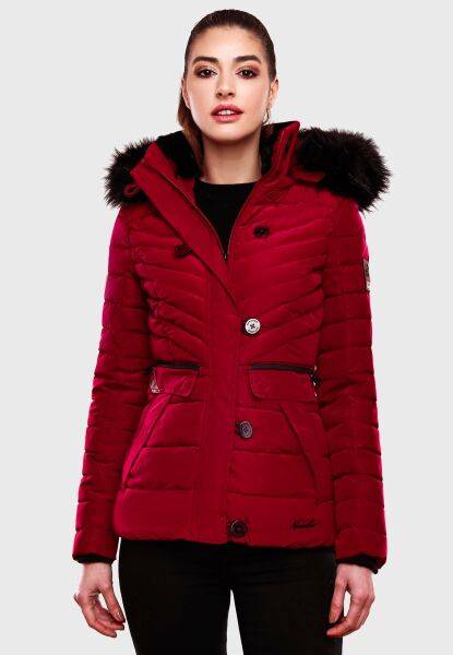 Navahoo Navahoo Wisteriaa Damen Winter Steppjacke mit Kapuze und Fellkragen Top Angebot