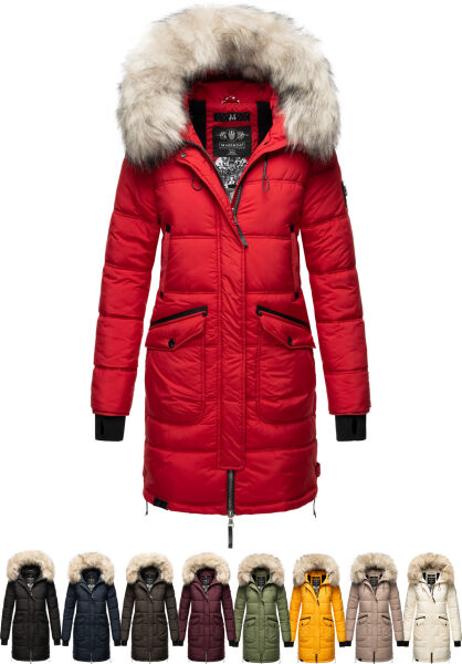 Navahoo Chaskaa Damen lange Winter Steppjacke mit KunstfellKragen Bis zu 55% Rabatt
