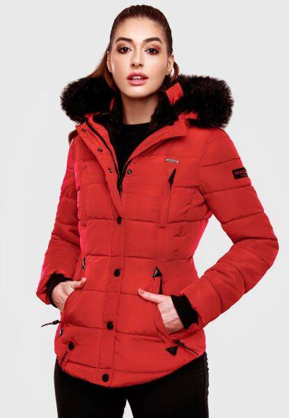 Navahoo Lotusblüte warme Damen Winterjacke gesteppt mit Kunstfell Nur noch ein Tag übrig
