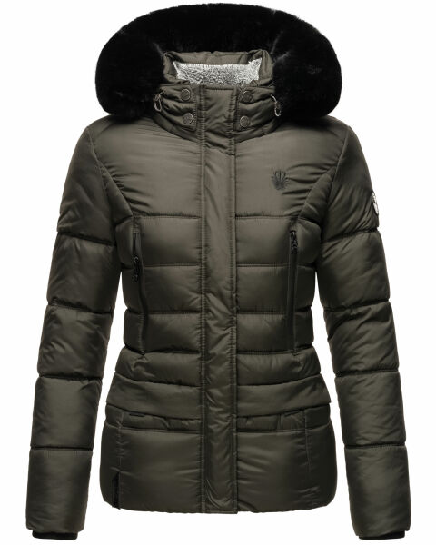 Navahoo Loveleen Damen Winter Steppjacke mit Teddyfell und Fellkragen Super Rabatt