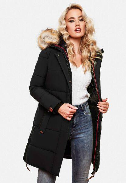 Navahoo Navahoo Halina Damen Winter Steppmantel mit Kunstfell 50% Rabatt für begrenzte Zeit