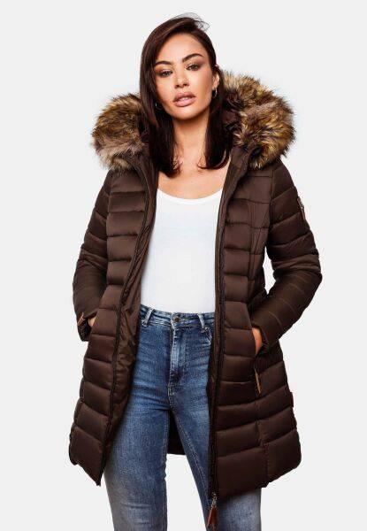 Navahoo Rose Damen Lange Winter Steppjacke im Angebot