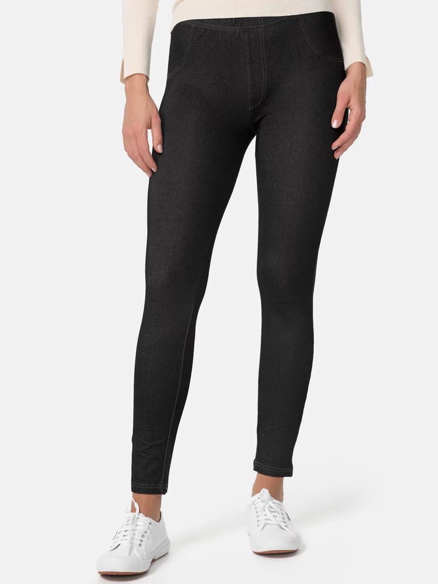 Nur Die Treggings in Jeans-Look - Relax & Go - schwarz - Größe 46-48
