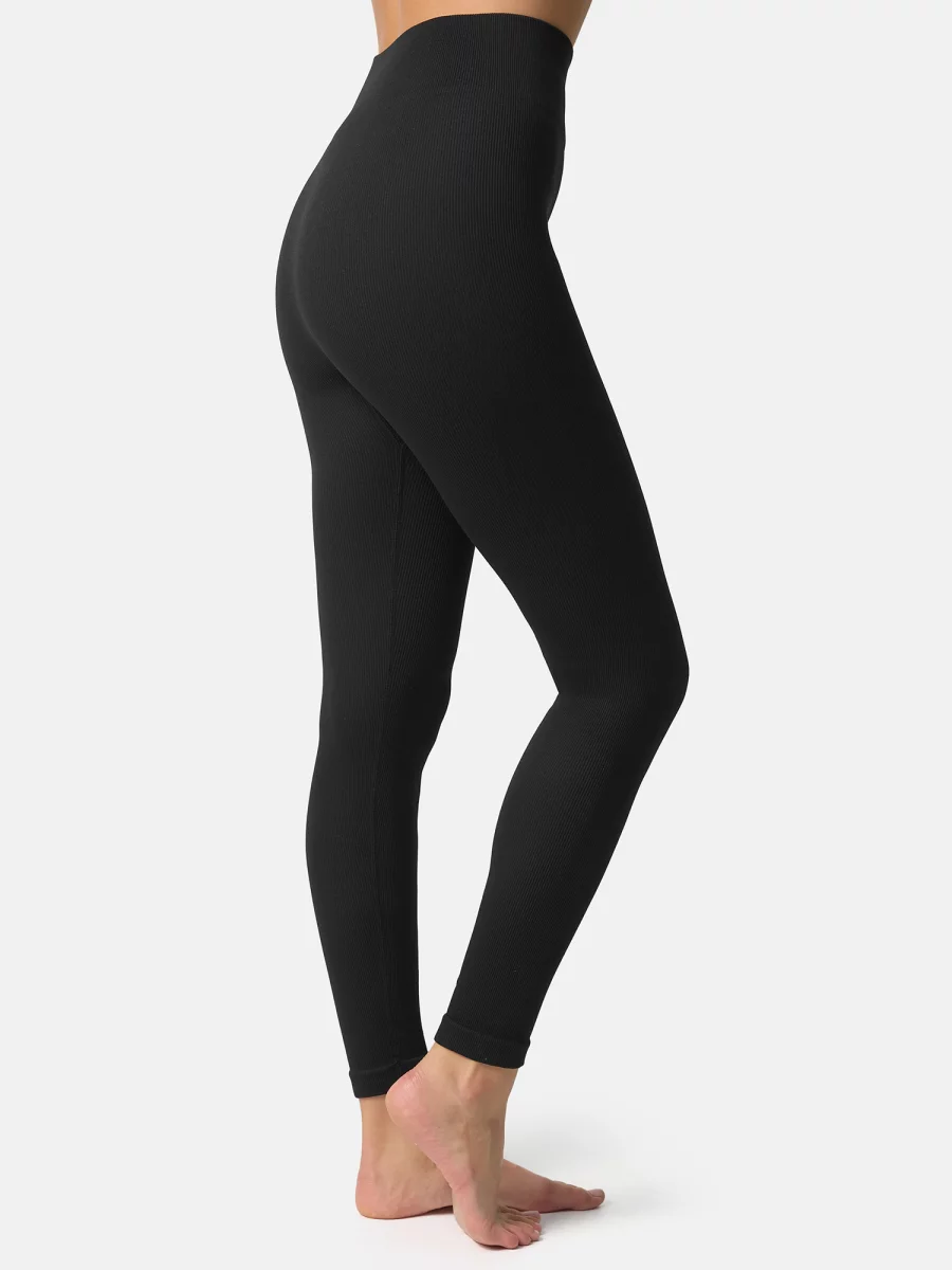 Nur Die Leggings in Ripp-Optik - Relax & Go - schwarz - Größe 44-46 Weihnachtsangebot