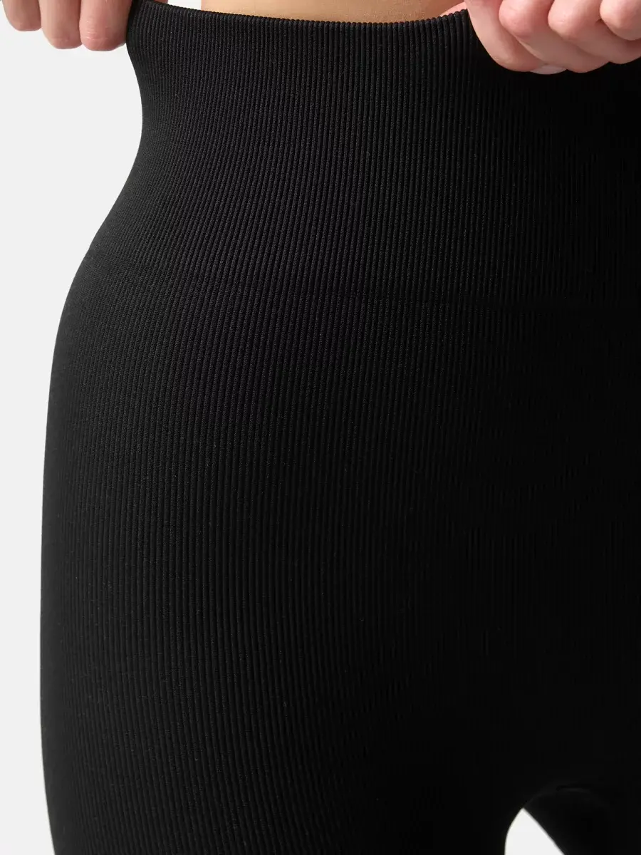 Nur Die Leggings in Ripp-Optik - Relax & Go - schwarz - Größe 44-46 Weihnachtsangebot