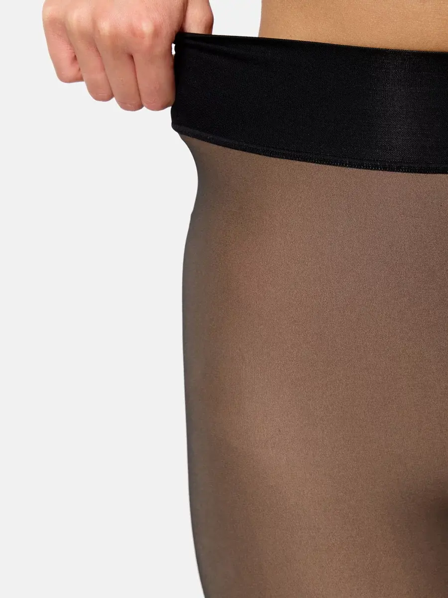 Nur Die Strumpfhose Warm & Transparent mit wärmendem Innenfleece 80 DEN Print - Punktedesign - Größe 40-44 Wochenangebot