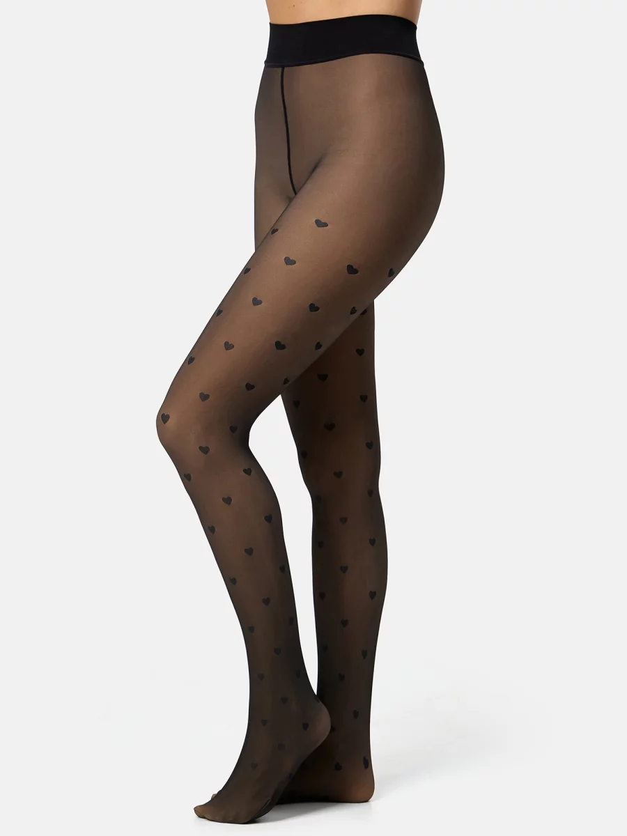 Nur Die Strumpfhose Warm & Transparent mit wärmendem Innenfleece 80 DEN Print - Herzdesign - Größe 40-44 Bis zu 65% Rabatt