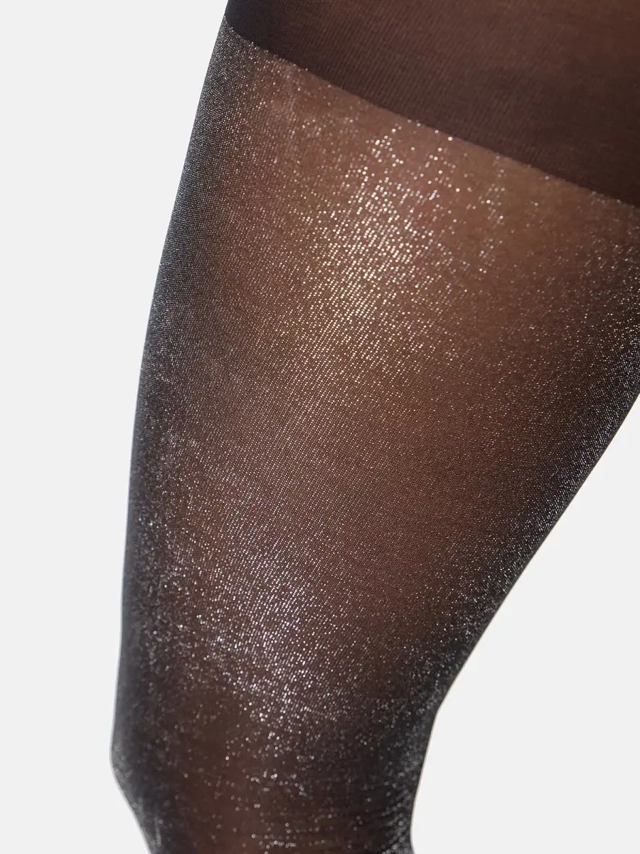 Nur Die Strumpfhose Glitzer 25 DEN - schwarz - Größe 42-44 Nur für heute