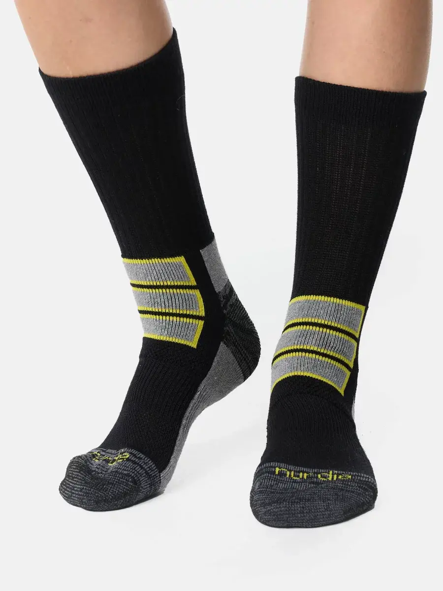 Nur Die Outdoor Socke 2er Pack - schwarz/gelb - Größe 35-38 Black Friday