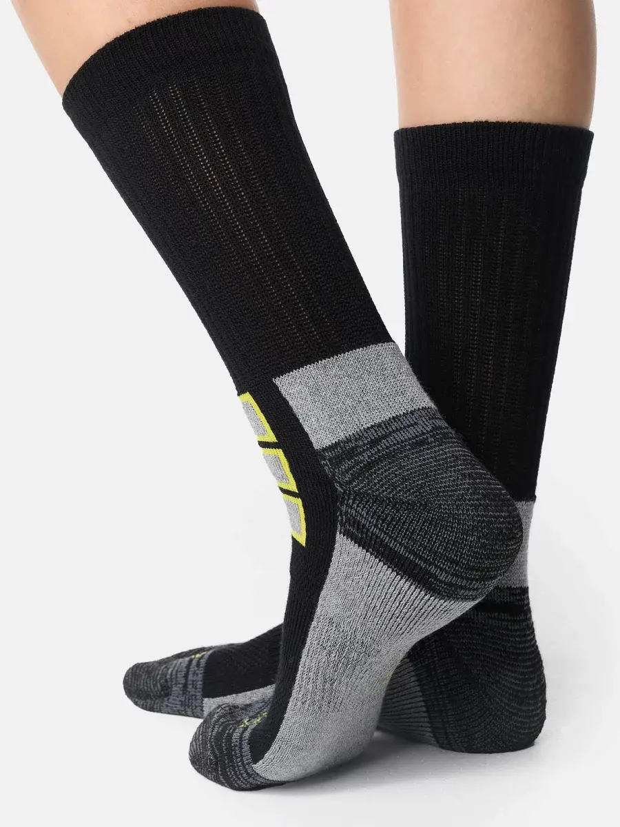 Nur Die Outdoor Socke 2er Pack - schwarz/gelb - Größe 35-38 Black Friday