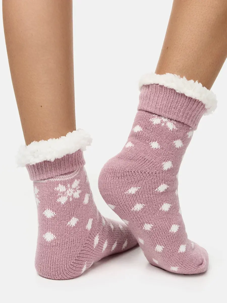 Nur Die Flausch Socke - rosa gemustert - Größe 36-37 Neueste Mode