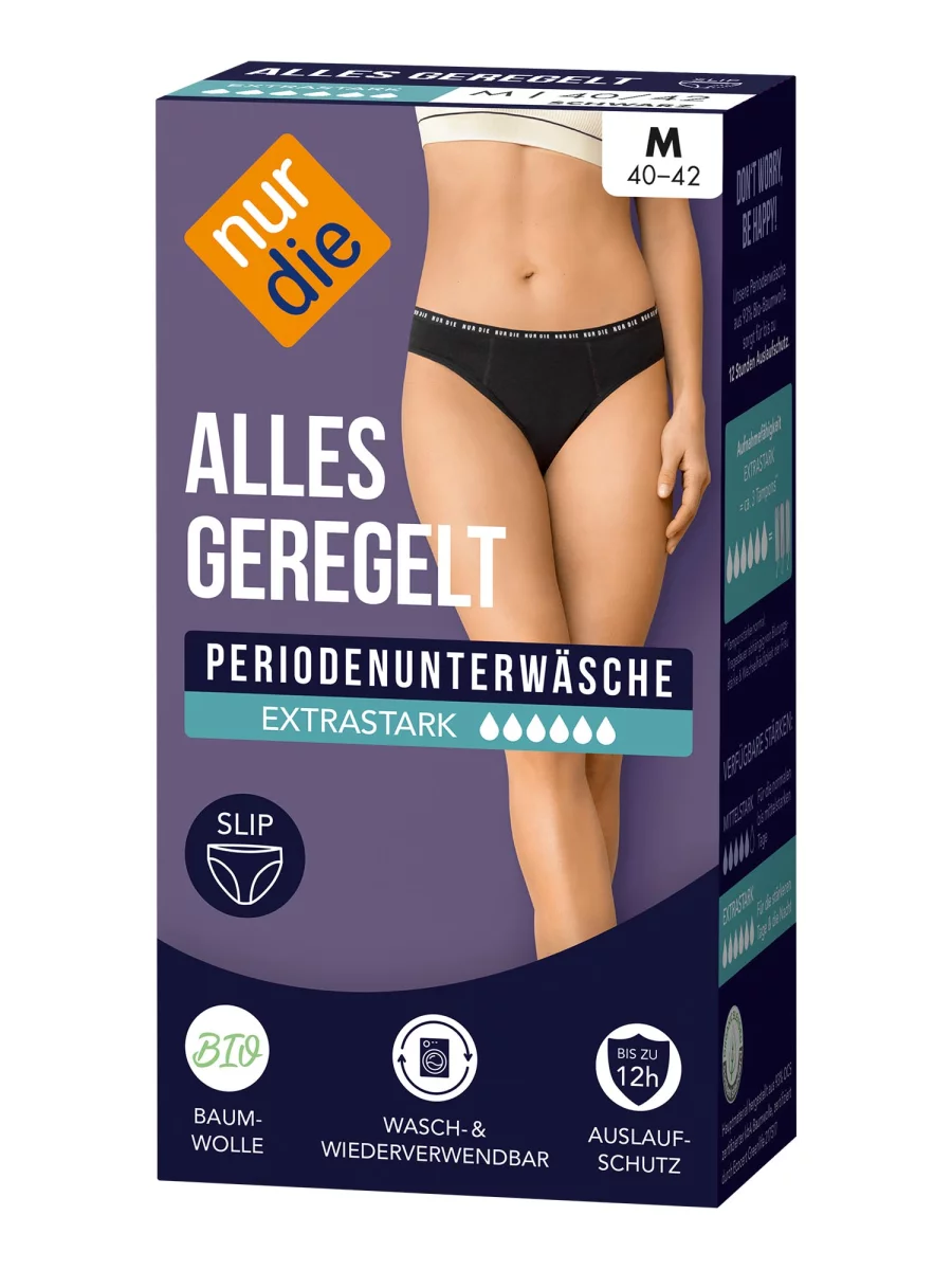Nur Die Periodenunterwäsche Alles Geregelt Slip extrastark - schwarz - Größe 32-34 VIP-Rabatte