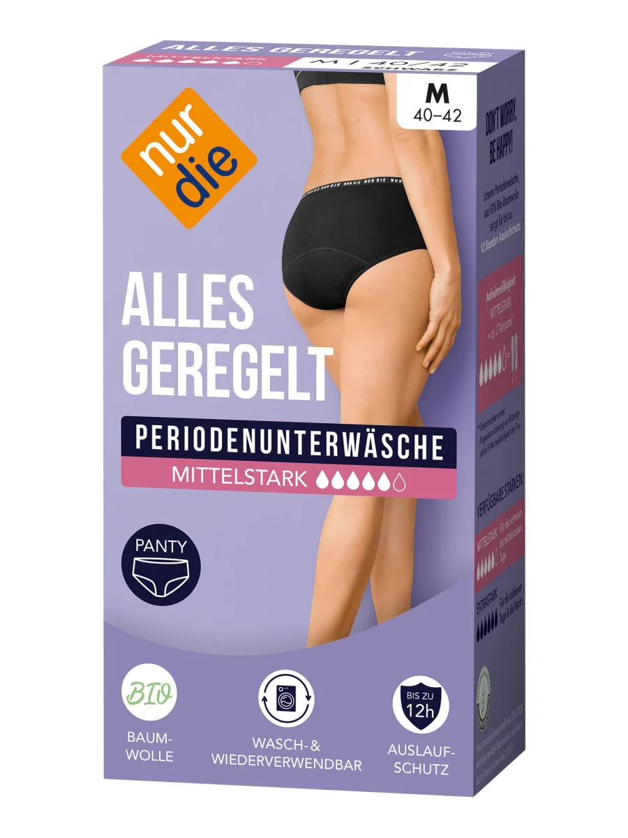 Nur Die Periodenunterwäsche Alles Geregelt Panty mittelstark - schwarz - Größe 44-46 Super Sparpreis