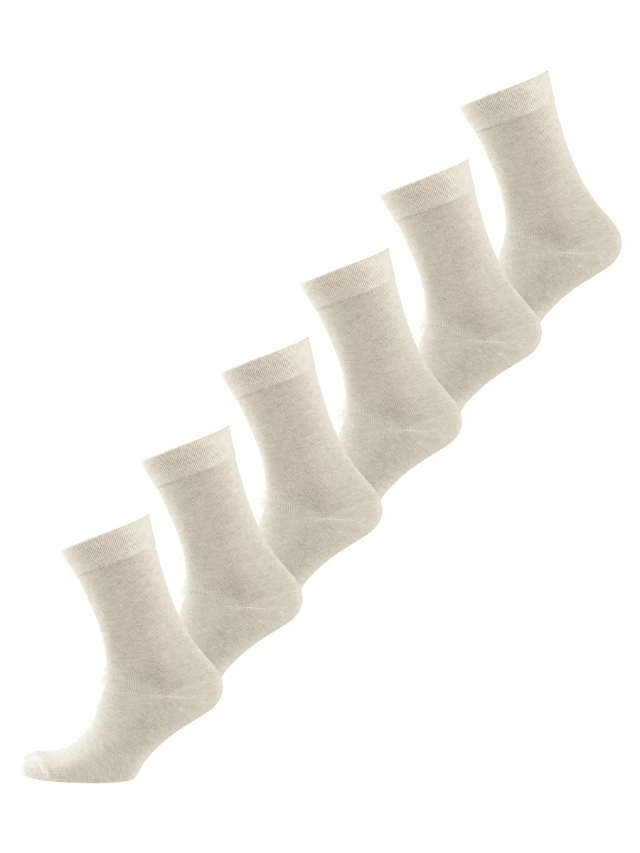 Nur Die Socken Ohne Gummi 6er Pack - beigemelange - Größe 39-42 Sonderangebot