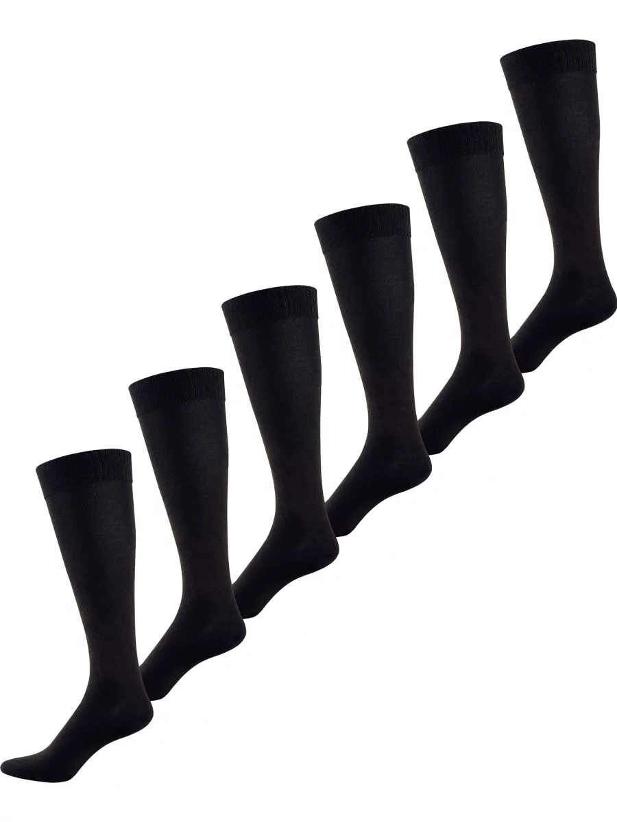 Nur Die Knie Bambus¹ 6er Pack - schwarz - Größe 39-42