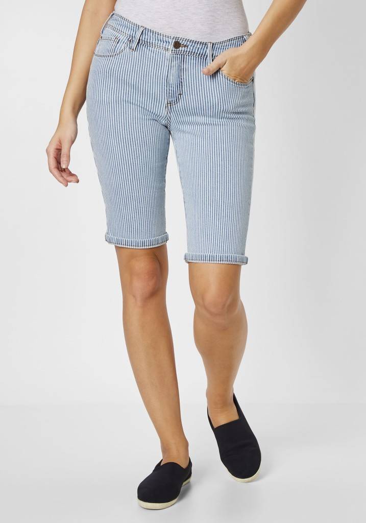 Paddocks LUCY Bermuda schmale Passform - light blue striped Flash Sale