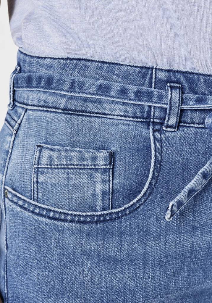 Paddocks CARO SOFT DENIM bequeme Passform - mid blue heavy wash with 3D pleats Große Rabatte