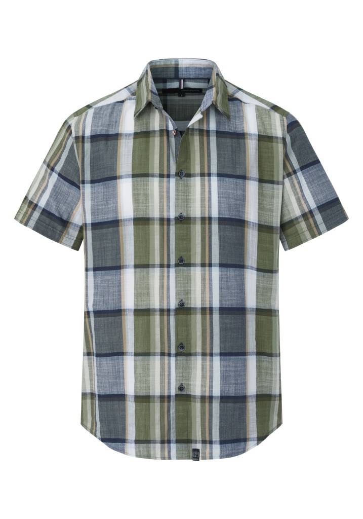 Paddocks Short sleeve shirt big check normale Passform - khaki Blitzverkäufe