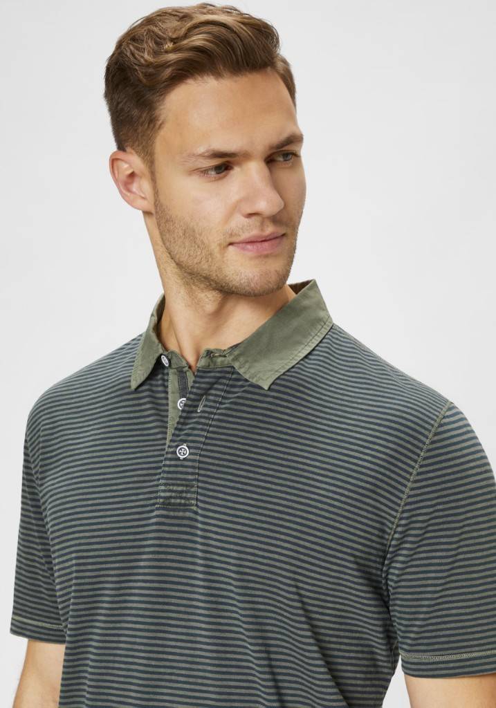 Paddocks Polo stripe jersey normale Passform - dusty olive Limitierter Zeitrabatt