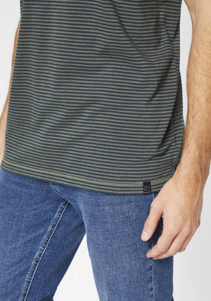 Paddocks Polo stripe jersey normale Passform - dusty olive Limitierter Zeitrabatt