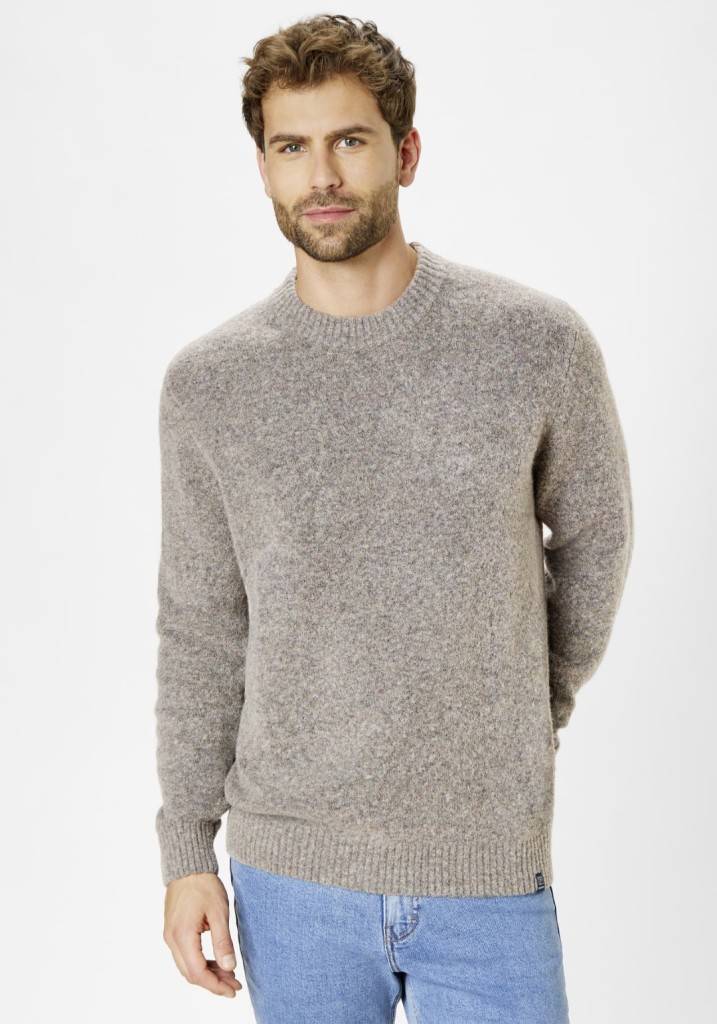 Paddocks Wool round neck normale Passform - taupe Fabrikpreis