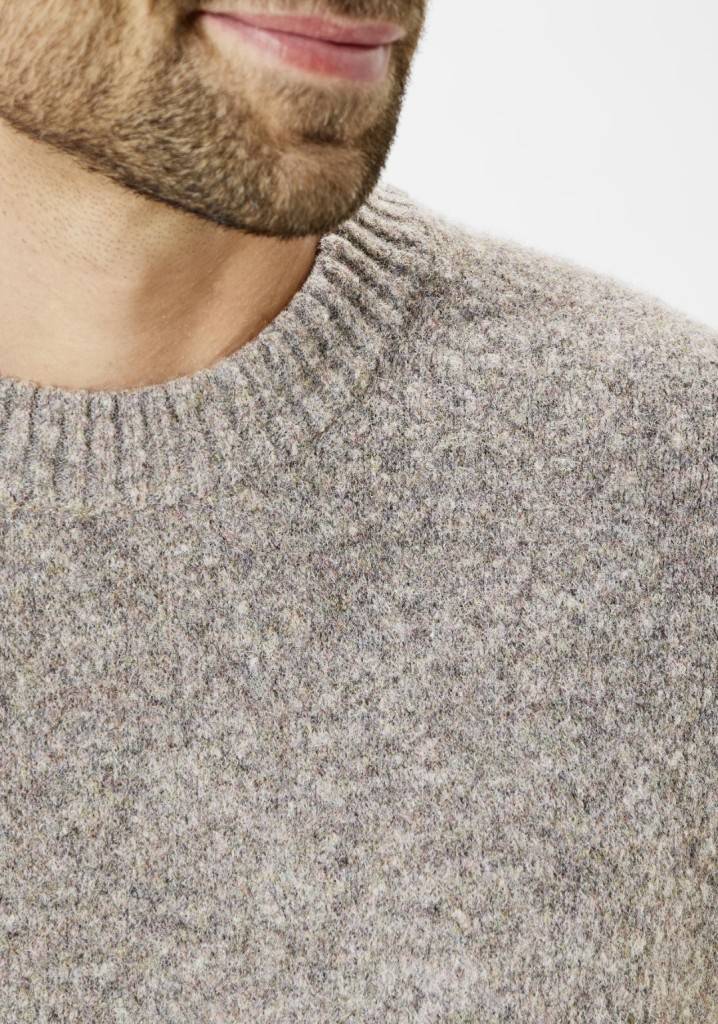 Paddocks Wool round neck normale Passform - taupe Fabrikpreis