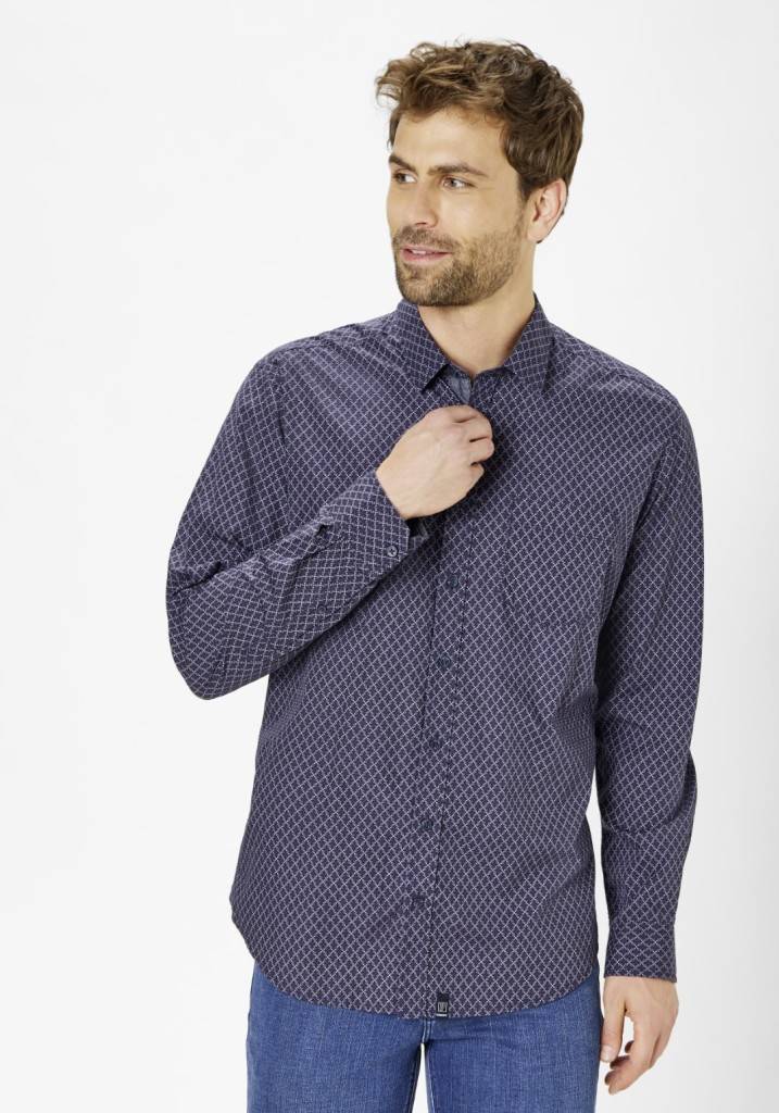 Paddocks shirt with 1 bust pocket normale Passform - Red Sonderangebot