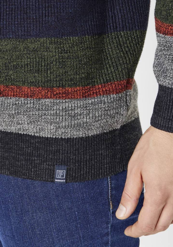 Paddocks Round neck melange stripe knit pullover normale Passform - multi color Rabatt