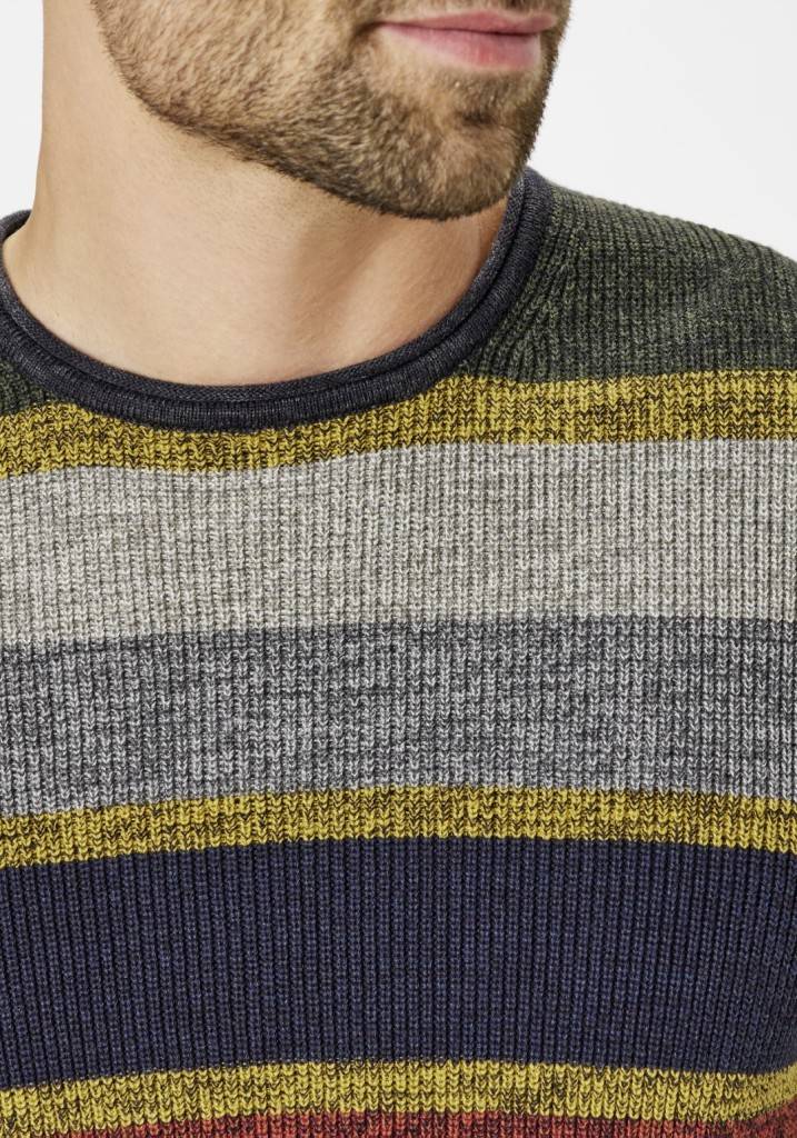 Paddocks Round neck melange stripe knit pullover normale Passform - multi color Rabatt
