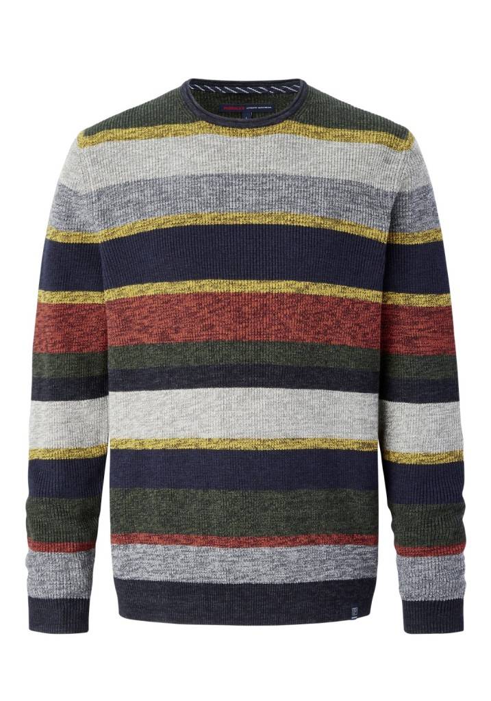 Paddocks Round neck melange stripe knit pullover normale Passform - multi color Rabatt