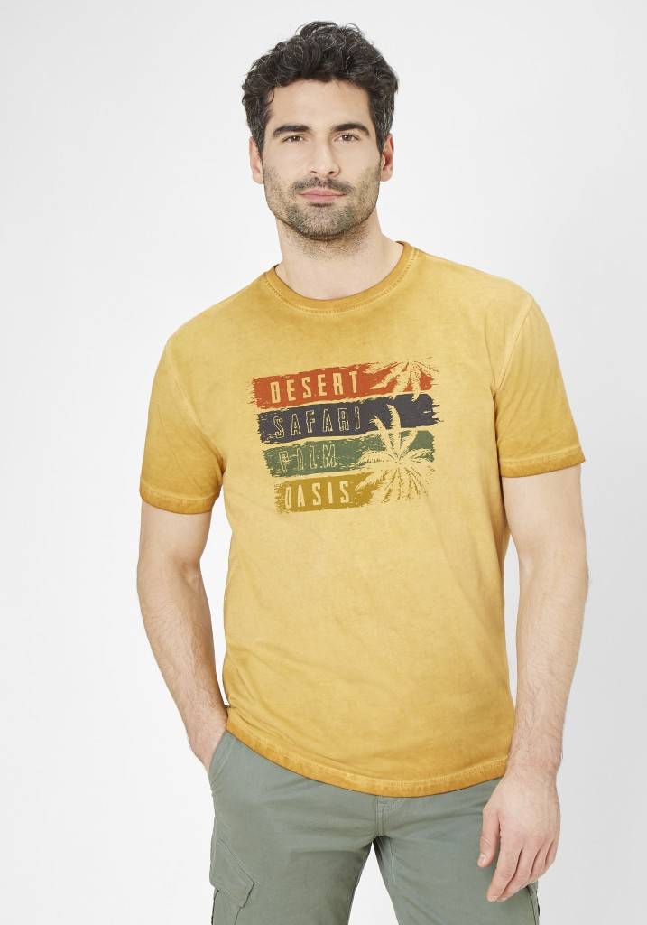 Paddocks Round neck short sleeve normale Passform - gold Günstig kaufen