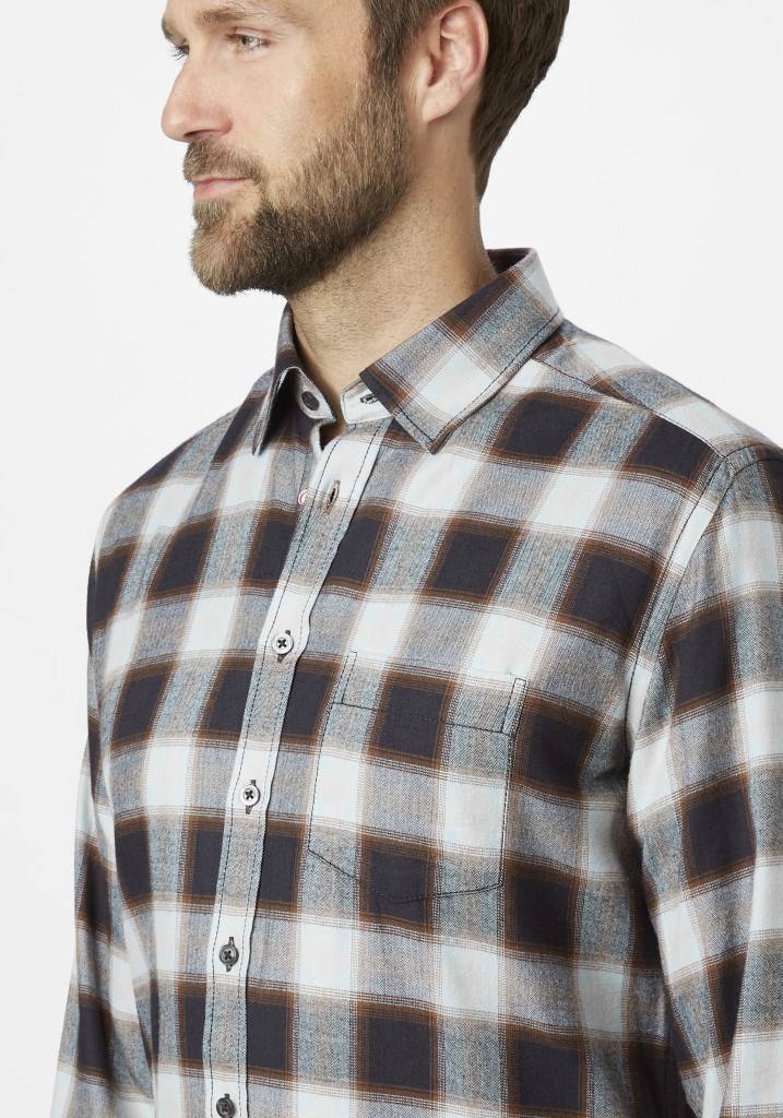 Paddocks Long sleeve herringbone check shirt with pocket normale Passform - night blue Begrenztes Angebot