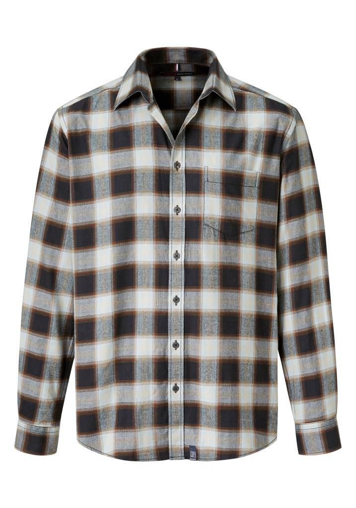 Paddocks Long sleeve herringbone check shirt with pocket normale Passform - night blue Begrenztes Angebot