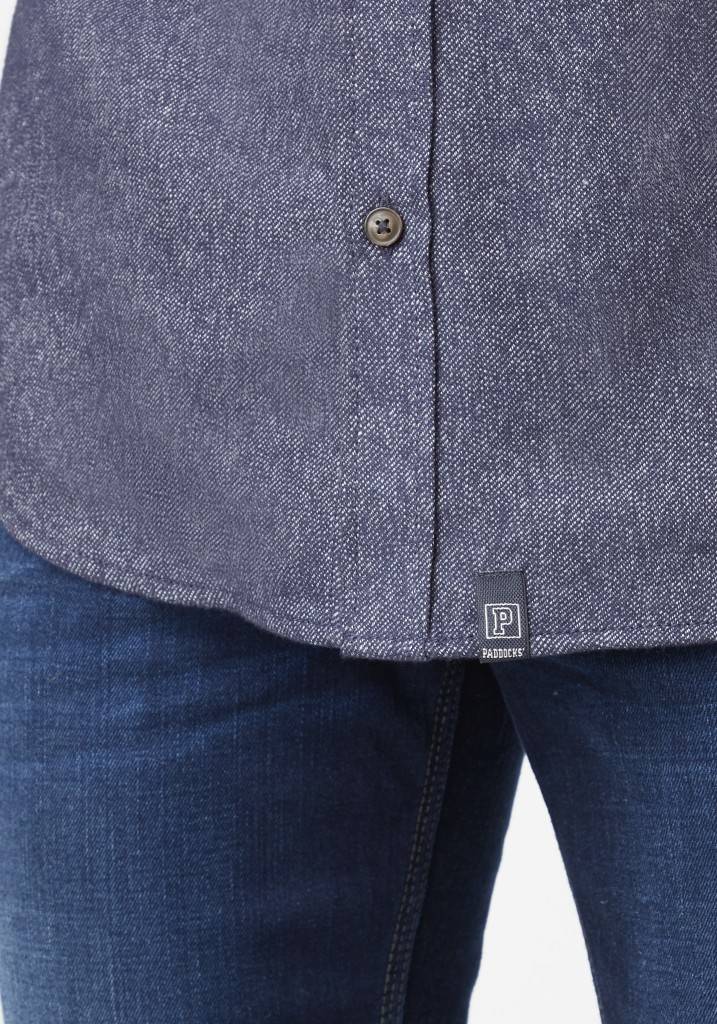 Paddocks Long sleeve shirt with pocket normale Passform - blue melange Online Shopping