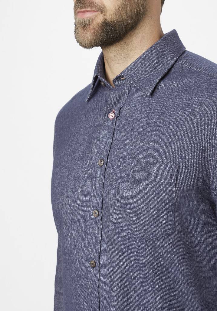 Paddocks Long sleeve shirt with pocket normale Passform - blue melange Online Shopping
