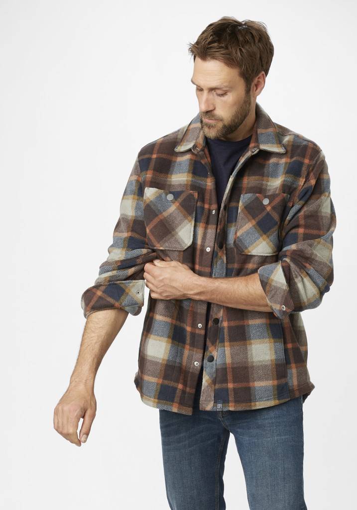 Paddocks Check Fleece jacket with pockets normale Passform - ginger bread Exklusivangebot