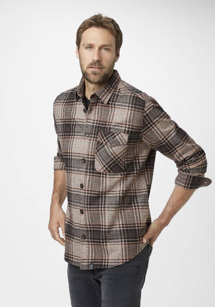 Paddocks Check Overjacket with patched pockets normale Passform - beige Preisnachlass