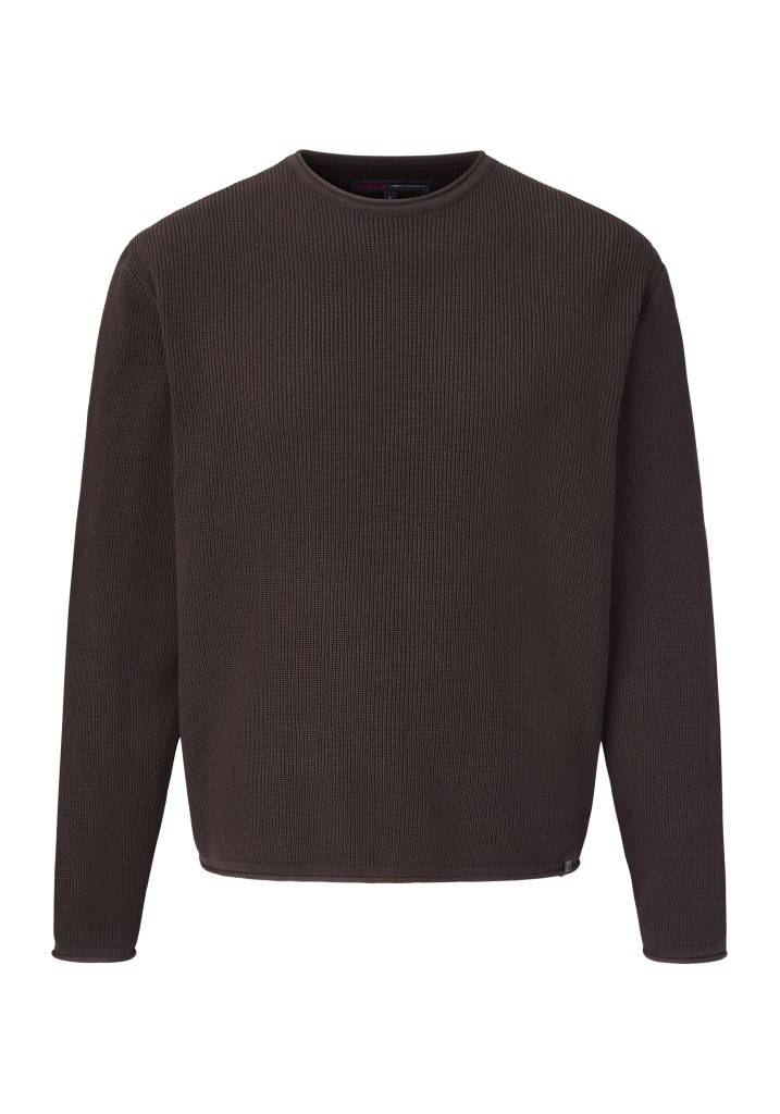 Paddocks Round neck melange knit pullover normale Passform - mocca Saisonschlussverkauf