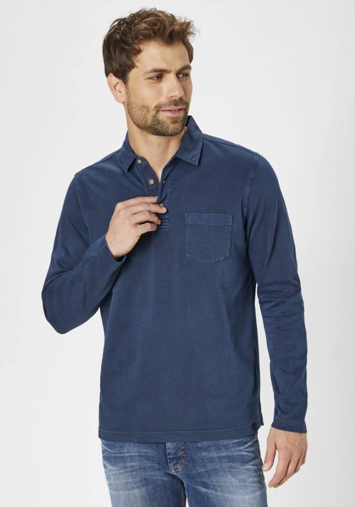 Paddocks Heavy jersey polo with pockets normale Passform - blue Black Friday