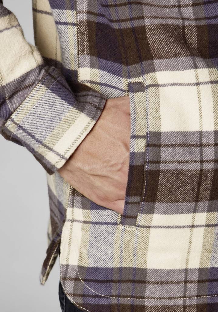 Paddocks flanell check overshirt with two pockets normale Passform - olive Osterangebot