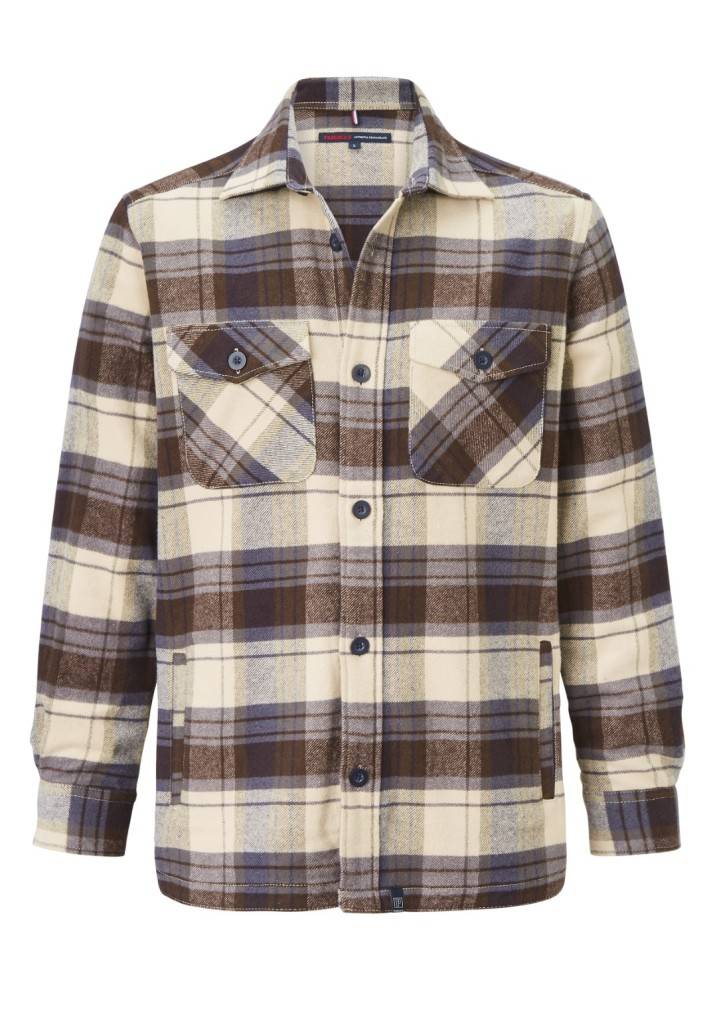 Paddocks flanell check overshirt with two pockets normale Passform - olive Osterangebot