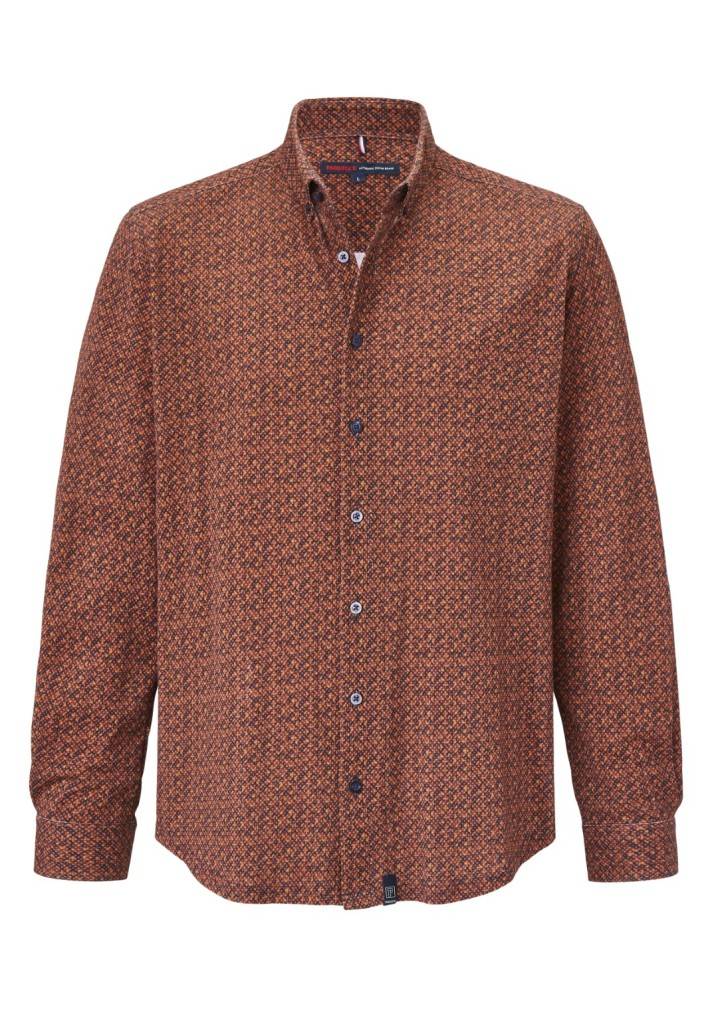Paddocks button down jersey piquee with digital print shirt normale Passform - orange Muttertagsangebot
