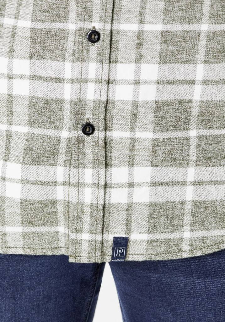 Paddocks Flannel check shirt with 2 bust pockets normale Passform - green Vatertagsangebot