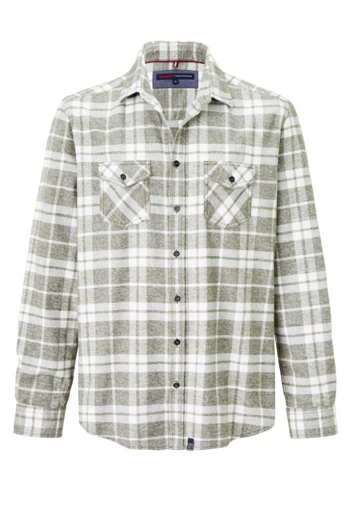 Paddocks Flannel check shirt with 2 bust pockets normale Passform - green Vatertagsangebot