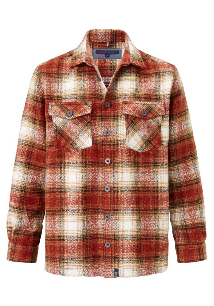 Paddocks Overshirt big check with 2 bust pockets normale Passform - Red Tiefpreis