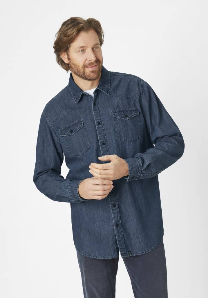 Paddocks Long sleeve shirt normale Passform - medium blue Auslauf